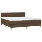 vidaXL Sommier à lattes de lit matelas et LED Marron foncé 180x200cm