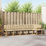 vidaXL Ensemble de canapés d'extérieur 6 Pièces Blanc et Beige