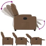 vidaXL Fauteuil inclinable électrique Marron Tissu