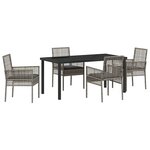 vidaXL Ensemble de salle à manger pour jardin 5 Pièces Gris Poly rotin
