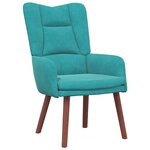 vidaXL Fauteuil relaxant Turquoise 63 x 67 x 94 cm Velours