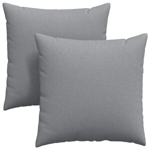 vidaXL Coussins de canapé 2 pc tissu Gris clair 80 x 80 cm