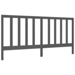 vidaXL Cadre de lit avec tête de lit gris 200x200 cm bois massif