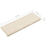 vidaXL Tapis d'escalier 10 pièces 65 x 21 x 4 cm Blanc Bord rectangulaire