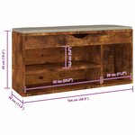 vidaXL Banc à chaussures avec coussin Chêne fumé Bois d'ingénierie