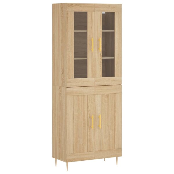 vidaXL Buffet haut Chêne sonoma 69 5x34x180 cm Bois d'ingénierie