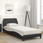 vidaXL Lit avec matelas Dover noir et blanc 80x200 cm similicuir