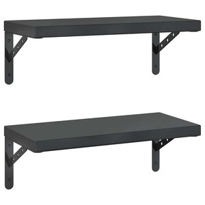 vidaXL Étagères murales 2 Pièces 50x23 5 cm noir acier inoxydable