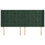 vidaXL Tête de lit avec oreilles Vert foncé 203x16x118/128 cm Velours