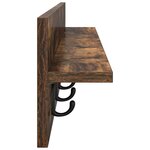 vidaXL Porte-manteau mural avec étagère Montage mural Chêne fumé 100 x 10.5 x 18 cm