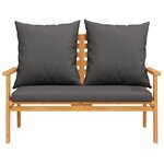 vidaXL Salon de jardin 4 Pièces avec coussins Bois d'acacia solide