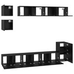 vidaXL Ensemble meuble TV avec étagère Autre avec stockage 8 Pièces Chêne noir