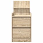 vidaXL Table de chevet avec 2 tiroirs chêne sonoma 38x34x80 cm