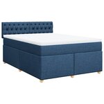 vidaXL Sommier à lattes de lit avec matelas Bleu 140x200 cm Tissu