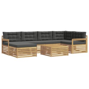 vidaXL Ensemble de canapés d'extérieur 7 Pièces Blanc et anthracite