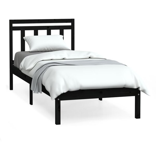 vidaXL Cadre de lit sans matelas noir bois massif