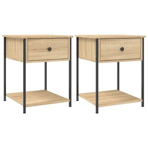 vidaXL Tables de chevet 2 Pièces chêne sonoma 44x45x58 cm bois ingénierie