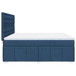 vidaXL Sommier à lattes de lit avec matelas Bleu 180x200 cm Tissu
