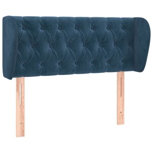 vidaXL Tête de lit avec oreilles Bleu foncé 93x23x78/88 cm Velours
