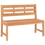 vidaXL Banc de jardin 114 cm Bois de teck solide