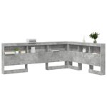 vidaXL Tête de lit de rangement Gris béton 140 cm Bois d'ingénierie