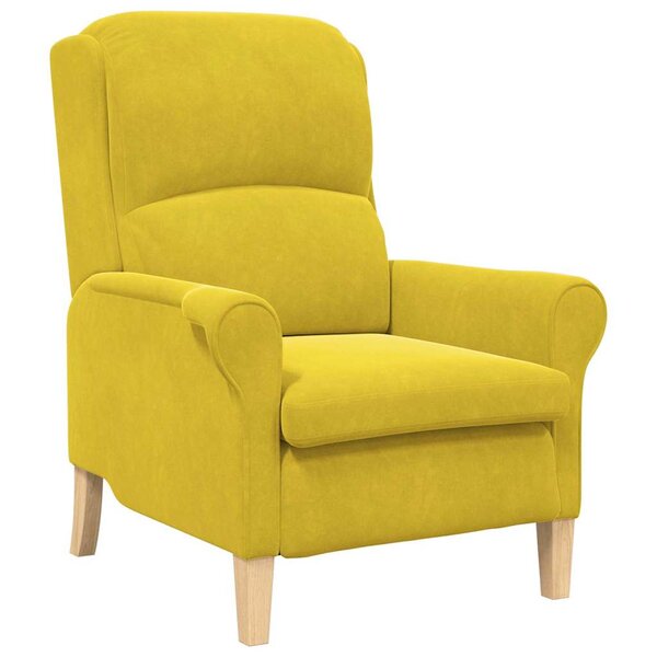 vidaXL fauteuil Jaune Velours