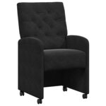 vidaXL Chaises de Salle à Manger avec Roues 2 pc Velours Noir