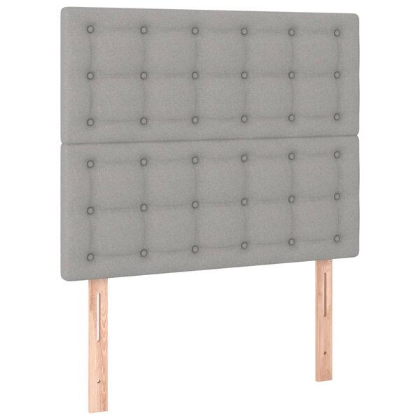 vidaXL Têtes de lit 2 Pièces Gris clair 90x5x78/88 cm Tissu