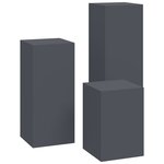 vidaXL Supports de plantes d'extérieur - Ensemble 3 pièces en anthracite
