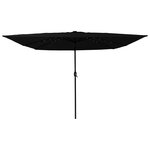 vidaXL Parasol de jardin Noir 295 x 295 x 245 cm Polyester et Acier