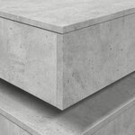 vidaXL Table basse avec lumières LED gris béton 50x50x40 cm