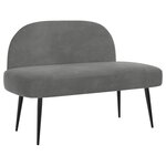 vidaXL Banc rembourré avec dossier Gris foncé 110 x 60 x 76 cm Velours