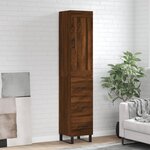 vidaXL Buffet haut Chêne marron 34 5x34x180 cm Bois d'ingénierie