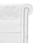 vidaXL Canapé Chesterfield en L en cuir synthétique blanc