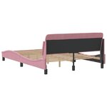 vidaXL Cadre de lit et tête de lit sans matelas rose 140x200cm velours