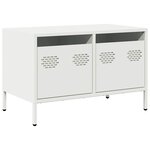 vidaXL Meuble TV blanc 68x39x43 5 cm acier laminé à froid