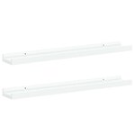 vidaXL Étagères à rebord pour cadre photo 2 Pièces Blanc 60x9x3 cm MDF