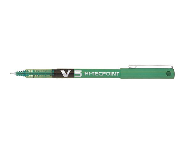 Stylo roller Hi-Tecpoint V5 Encre liquide Pointe Fine Vert PILOT