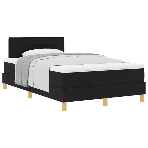 vidaXL Lit à ressorts avec coussin Noir 120 x 200 cm tissu