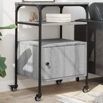 vidaXL Support d'imprimante à 3 niveaux sonoma gris 50x40x76 cm