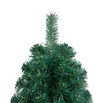 vidaXL Demi-arbre de Noël artificiel pré-éclairé et boules vert 180 cm