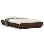 vidaXL Cadre de lit chêne marron 90x190 cm bois d'ingénierie