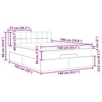 vidaXL Lit ottoman avec matelas marron foncé 140x190 cm tissu