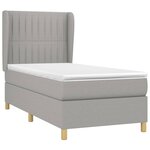 vidaXL Sommier à lattes de lit et matelas Gris clair 90x190 cm Tissu