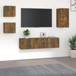 vidaXL Ensemble de meubles TV 5 Pièces Chêne fumé Bois d'ingénierie