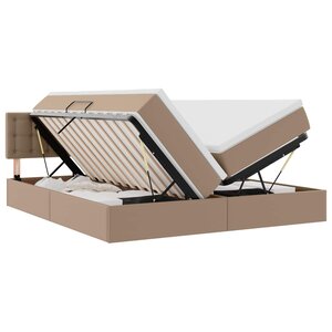 vidaXL Lit avec rangement et LED avec matelas Cappuccino 180 x 200 cm