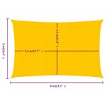 vidaXL Voile d'ombrage 160 g/m² rectangulaire jaune 5x6 m PEHD