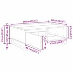 vidaXL Table basse Chêne noir 90 x 60 x 35 cm Bois d'ingénierie