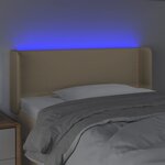 vidaXL Tête de lit à LED Crème 103x16x78/88 cm Tissu