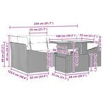 vidaXL Ensemble de canapé de jardin 7 Pièces Gris Poly rotin